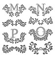 design ornamental elements and monograms set vector image
