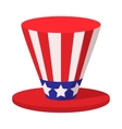 hat in the usa flag colors cartoon icon vector image vector image