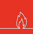 white line sign flame icon vector image vector image