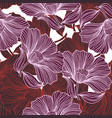 abstract floral line seamless pattern in retro vector image