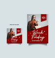 black friday social media and a4 flyer template vector image vector image