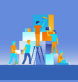 ector in flat linear style - construction concept vector image vector image