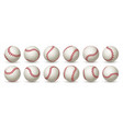 realistic baseball ball leather 3d softball white vector image