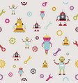 seamless robots texture vector image vector image