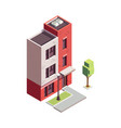 townhouse building isometric composition vector image