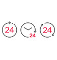24 hours icons set vector image