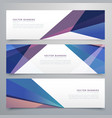 abstract triangle shape headers set vector image