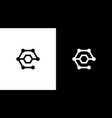 hexagon logo technology monogram black and white vector image vector image