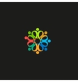 isolated colorful flower petals contour logo vector image vector image