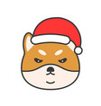 shiba inu emoticon filled outline design vector image vector image