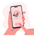 woman doing shopping onlinephone in hand vector image