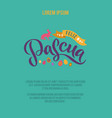 happy easter spanish calligraphy greeting card vector image vector image