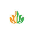 leaf fork restaurant logo vector image vector image