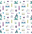 seamless pattern with chemistry and physics vector image