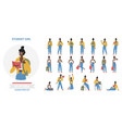 african american black student girl poses vector image