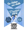 color vintage mountaineering poster vector image vector image