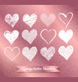 hearts on rose gold background vector image