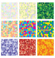 set 9 geometric pattern mosaic texture vector image