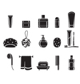 bathroom equipments set monochrome vector image