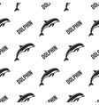 dolphin seamless with typography sign wild animal vector image