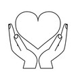 hand holding heart cartoon icon image vector image