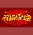 happy valentines day lettering with hearts vector image vector image