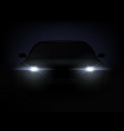 realistic car lights effect from darkness vector image