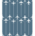 seamless pattern with passenger airplanes and line vector image vector image