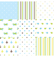 set of baby boy seamless patterns vector image