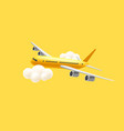3d yellow glossy commercial jet airplane vector image vector image