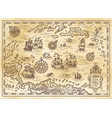 ancient pirate map of the caribbean vector image