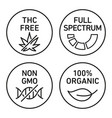 cbd oil icons set vector image vector image