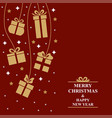 christmas greeting card with hanging gifts vector image vector image