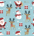 christmas seamless pattern with santa vector image