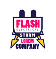 flash electrical storm company logo template vector image vector image