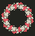 floral round pattern on black background vector image