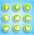 healthy food icons collection vector image vector image