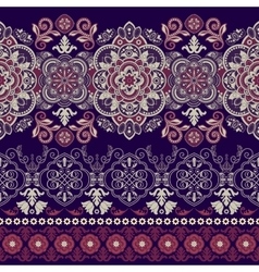 Striped seamless pattern Floral wallpaper Vector Image