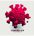 isometric 3d coronavirus cell vector image