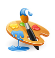 palette and paintbrush vector image