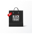 black friday concept paper bag with tag vector image