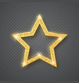 gold shiny glitter glowing star on gray vector image