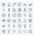 line green energy eco icons set vector image