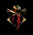 cowboy with red bandana vector image