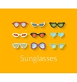 flat set of sunglasses vector image