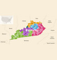 kentucky state counties colored by congressional vector image