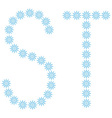 letter s t from spheres vector image vector image