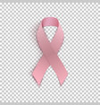 pink ribbon on transparent background vector image vector image
