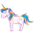cute cartoon unicorn over white background vector image