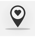 gps navigation style icon with heart vector image vector image